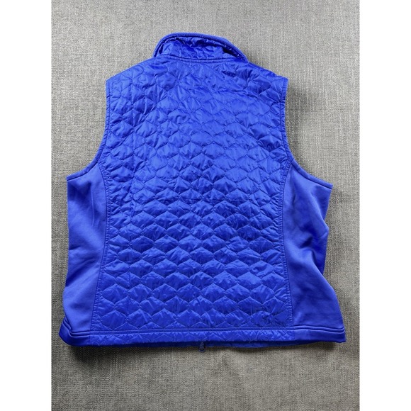LL Bean Quilted Vest Women's XL Blue Preppy Logo Lightweight Full Zip Outdoor - Picture 7 of 11